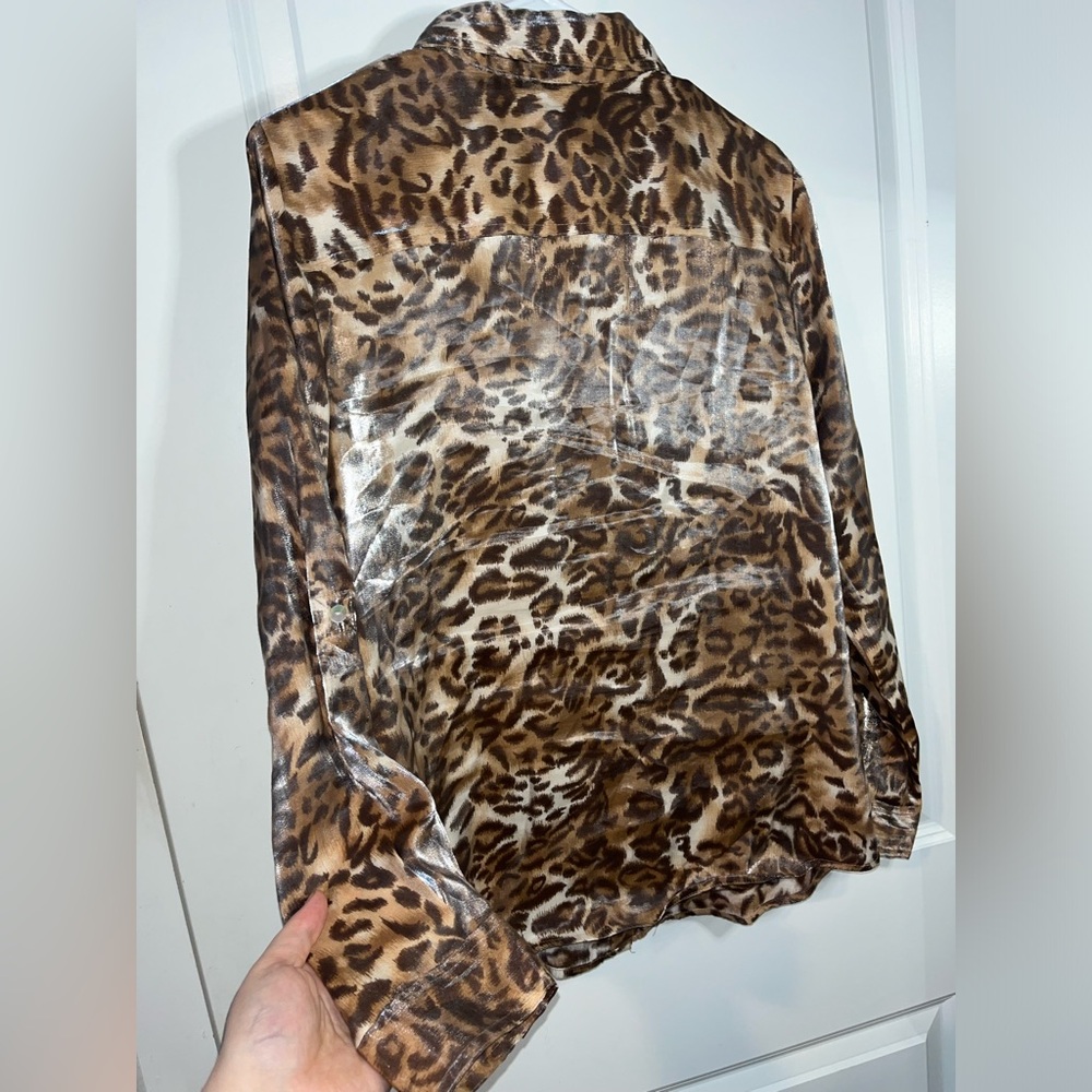 Ruby Rd. Womens Brown Leopard Print Roll Tab Slee… - image 7